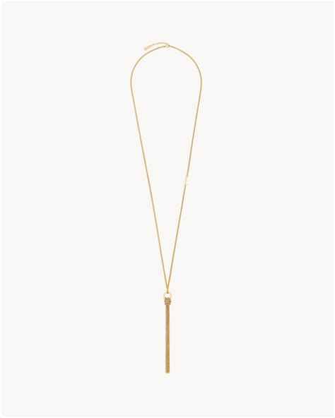 Saint Laurent YSL Cassandre Tassel Necklace 